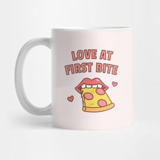 Love At First Bite Pizza Funny Mug